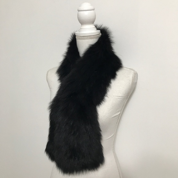 Annabelle New York Fur Scarf, Black - Picture 3 of 9